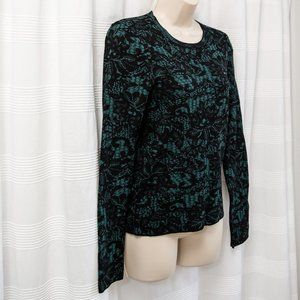 NWT Emerald Green & Black Lace Sweater